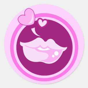 Hart in Kisses Ronde Sticker