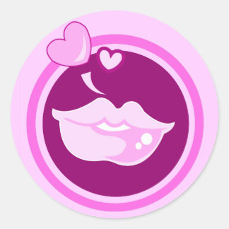 Hart in Kisses Ronde Sticker