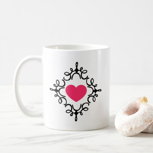 Hart in Lijst Koffie Mok (Met donut)