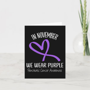 Hart In november Draag we Paarse alvleesklierkanke Kaart