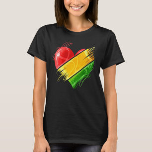 Hart in pan-Afrikaanse kleuren vieren Afro-Amerika T-shirt