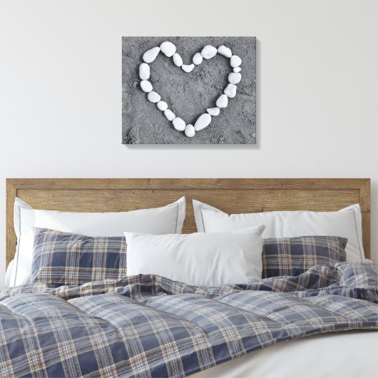 Hart in Pebbles Canvas (Insitu (Slaapkamer))