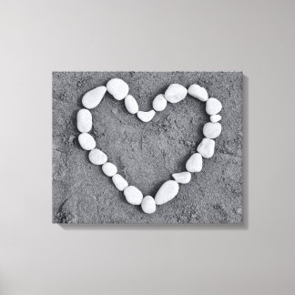 Hart in Pebbles Canvas Afdruk
