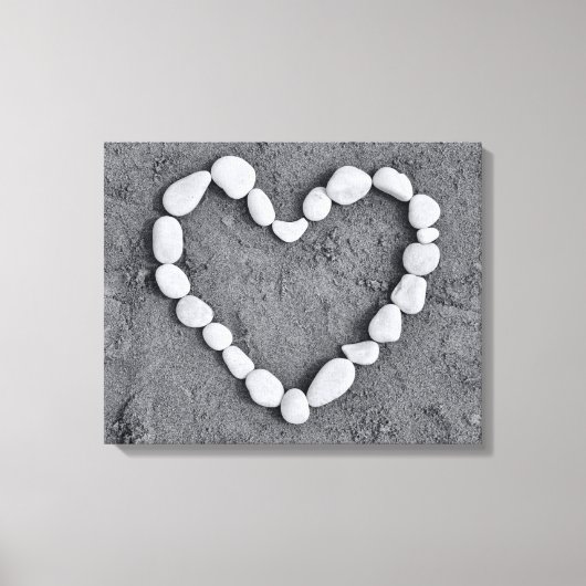 Hart in Pebbles Canvas Afdruk (Voorkant)