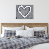 Hart in Pebbles Canvas Afdruk (Insitu (Slaapkamer))
