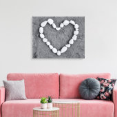Hart in Pebbles Canvas Afdruk (Insitu (Woonkamer))