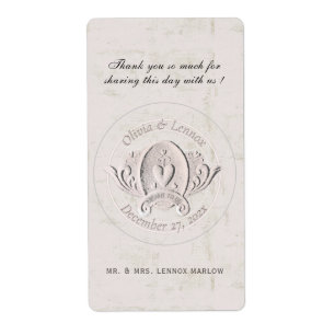 Hart in reliëf Emblem Vintage Weddenschap Bedankt Etiket