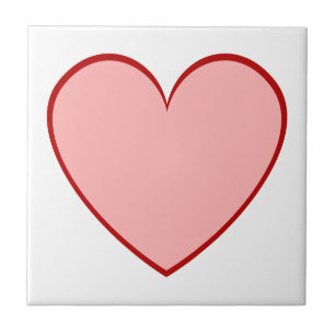 Hart in roze en rood - of kies uw eigen kleuren tegeltje