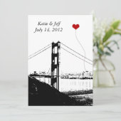 Hart in San Francisco Golden Gate Bridge Kaart (Staand voorkant)