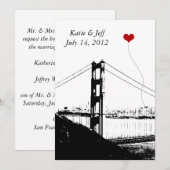 Hart in San Francisco Golden Gate Bridge Kaart (Voorkant / Achterkant)