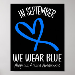 Hart In september Draag we Blue Alopecia Areata AW Poster