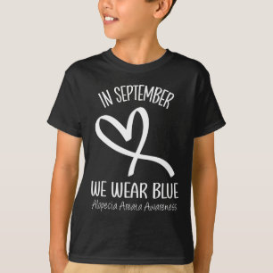 Hart In september Draag we Blue Alopecia Areata AW T-shirt
