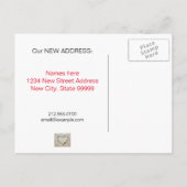 Hart in Strand Zand Nieuw Adres Aankondigingskaart (Achterkant)