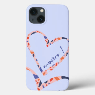 Hart Iphone Hoesje, Frans, Blauw, Luxe, Liefde 13 Hoesje