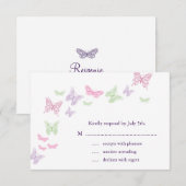 Hart is een Flutter RSVP Kaartje (Voorkant / Achterkant)