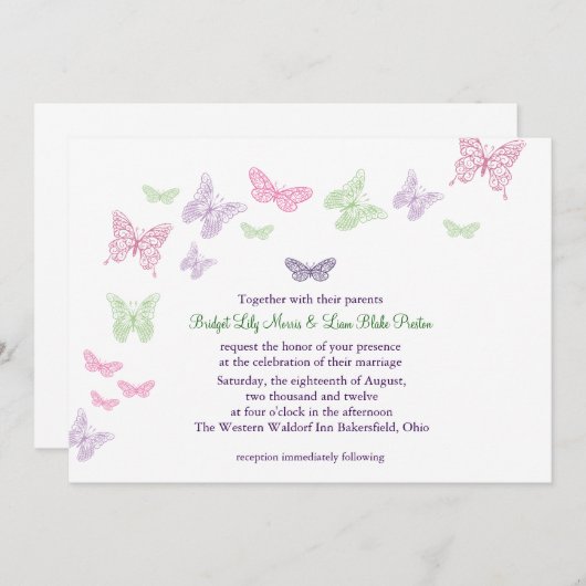 Hart is een uitnodigende uitnodiging voor een Flut (Voorkant / Achterkant)