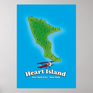 Hart Island New York map Poster