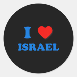 Hart Israël Ik hou van Israel Independence Day Sta Ronde Sticker
