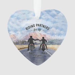 Hart Janestore Gepersonaliseerde Rijden Partners V Ornament