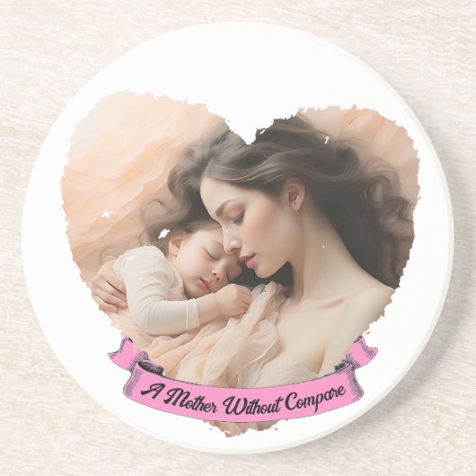 Hart je, een moeder zonder vergelijking zandsteen onderzetter (Voorkant)