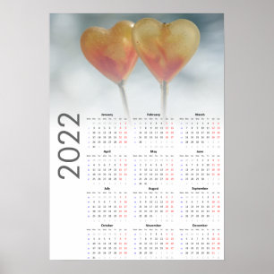Hart Kalender 2022 Poster - Maandag eerst
