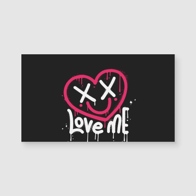 Hart karakter met dode ogen en glimlach gespoten (Voorkant)