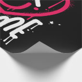 Hart karakter met dode ogen en glimlach gespoten cadeaupapier (Hoek)