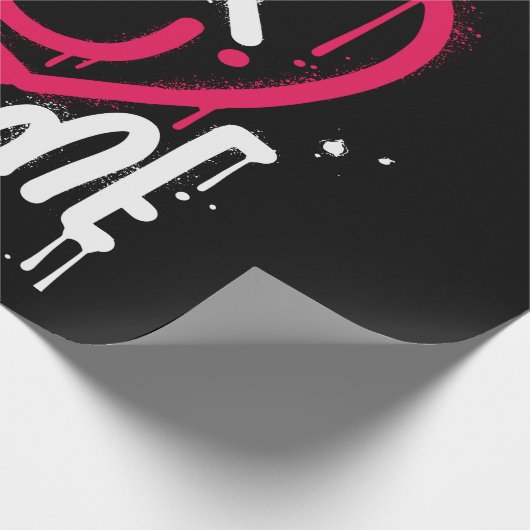 Hart karakter met dode ogen en glimlach gespoten cadeaupapier (Hoek)