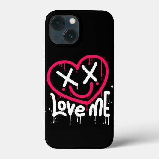 Hart karakter met dode ogen en glimlach gespoten Case-Mate iPhone case (Achterkant)