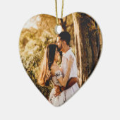 Hart Kerst Ornament - gepersonaliseerde keramiek (Links)