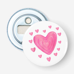 Hart Kinder school Valentijnsdag Meisjesjongens Button Flesopener