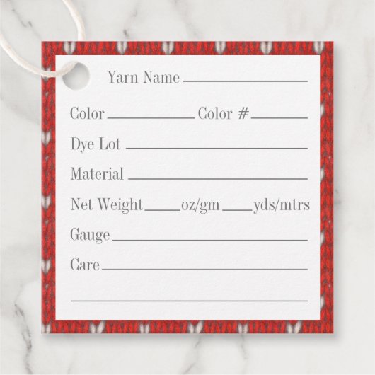 HART KNIT 2" Vierkante garen Labels (Voorkant)