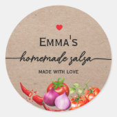 hart Kraft Thuisgemaakte Aangepaste Salsa Label (Voorkant)