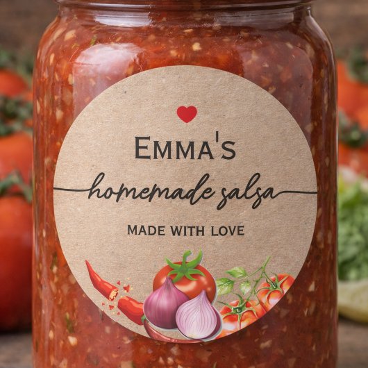 hart Kraft Thuisgemaakte Aangepaste Salsa Label