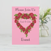 Hart Krans Rode Rozen Kaart (Staand voorkant)