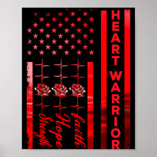 Hart Krijger Vlag Hartziekte Bewustzijn Krijger Poster