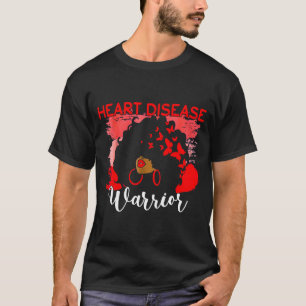 Hart Krijger Zwarte Vrouw Rode Hart Ziekte Bewustz T-shirt