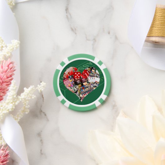 Hart - Las Vegas Spel Kaart Vorm Poker Chips (Huwelijk)