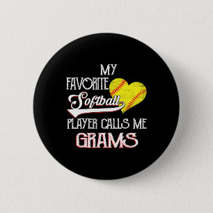 Hart Lief Schattig Favoriete Softll Speler Noemt M Ronde Button 5,7 Cm