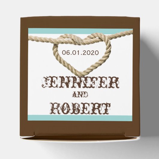 Hart Liefde Knoop Western Bruiloft Favor Box Bedankdoosjes (Bovenkant)