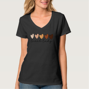 Hart Liefde Lunch Dame Melanine Maand van de zwart T-shirt