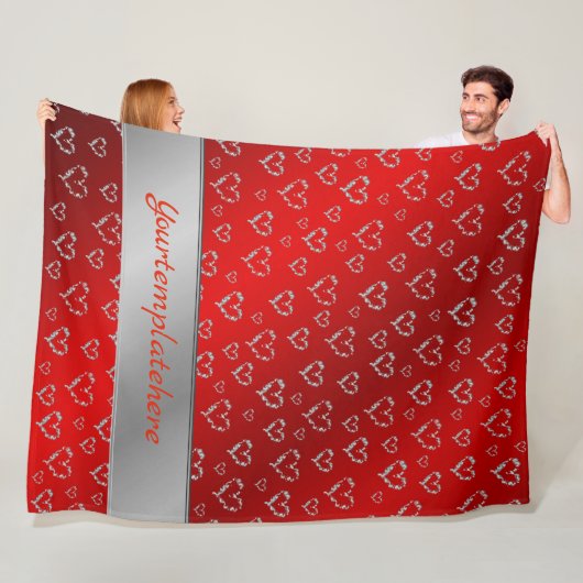 hart, liefde, metaal, metaal, valentijn, romantisc fleece deken (In situ)