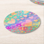 Hart Liefde Patroon Pastel Design Ronde Kartonnen Onderzetter (Gebogen)