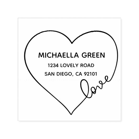 Hart Liefde | Retouradres Rubber Stempel (Design)