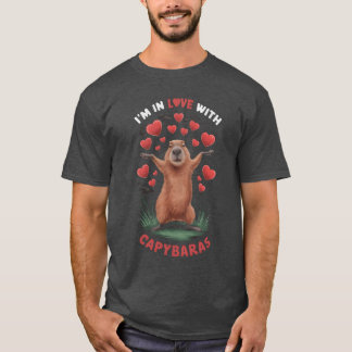 Hart Liefde Verliefd Op Capybara grappig T-shirt