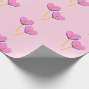 Hart Lillipop Roze Cadeau Cadeaupapier