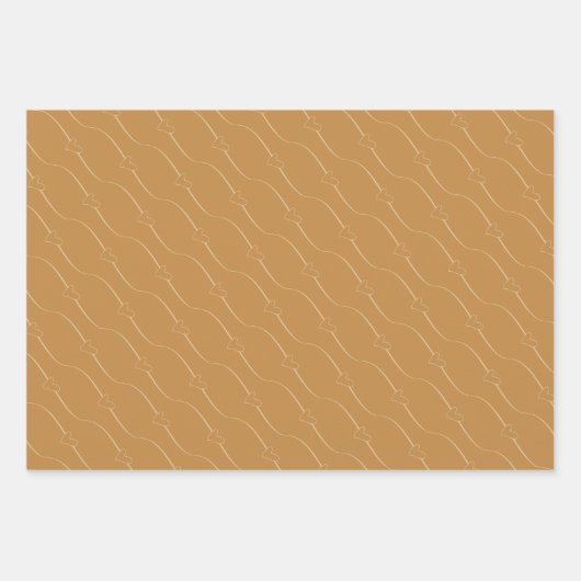 Hart Link Gouden Bruiloft Verloving Inpakpapier Vel (Voorkant 2)