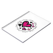 Hart Love Love Love Notitieboek (Linkerzijde)