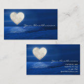 Hart Maan Over Water Met Sneeuw Overdekt Strand Visitekaartje (Voorkant / Achterkant)