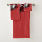 Hart Magie Rood Badkamer Handdoek Set (Insitu)
